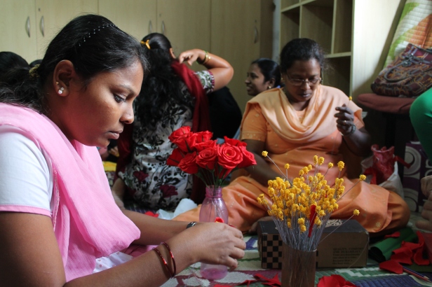 SEED women making the roses in India
